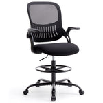 JONPONY Tall Drafting Office Chair,Desk Chair with Ergonomic Lumbar Support for Home, Office, Bedroom, for Adults,Black