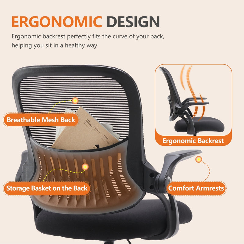 JONPONY Tall Drafting Office Chair,Desk Chair with Ergonomic Lumbar Support for Home, Office, Bedroom, for Adults,Black