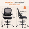 JONPONY Tall Drafting Office Chair,Desk Chair with Ergonomic Lumbar Support for Home, Office, Bedroom, for Adults,Black