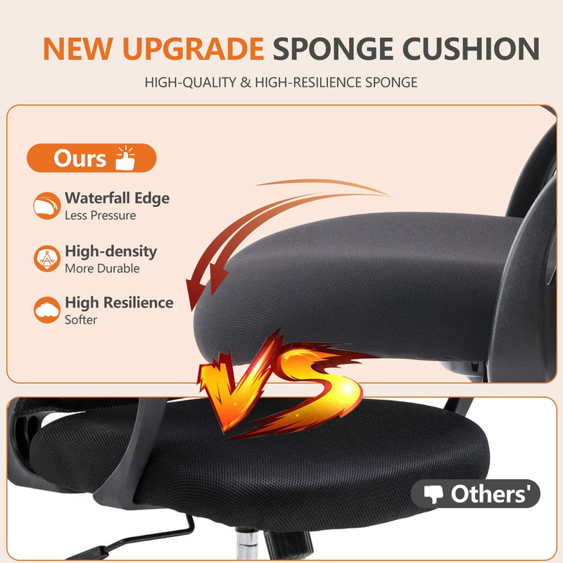 JONPONY Tall Drafting Office Chair,Desk Chair with Ergonomic Lumbar Support for Home, Office, Bedroom, for Adults,Black
