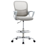 JONPONY Tall Drafting Office Chair,Desk Chair with Ergonomic Lumbar Support for Home, Office, Bedroom, for Adults,Gray