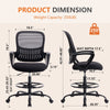 JONPONY Tall Drafting Office Chair,Desk Chair with Ergonomic Lumbar Support for Home, Office, Bedroom, for Adults,Gray