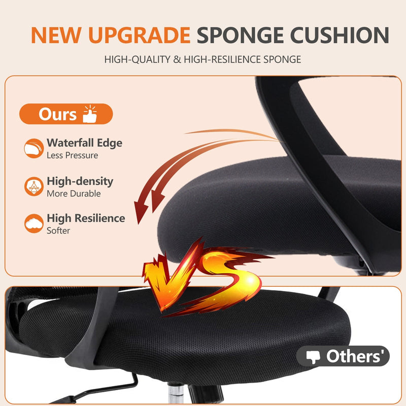 JONPONY Tall Drafting Office Chair,Desk Chair with Ergonomic Lumbar Support for Home, Office, Bedroom, for Adults,Gray