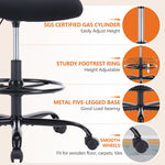 JONPONY Tall Drafting Office Chair,Desk Chair with Ergonomic Lumbar Support for Home, Office, Bedroom, for Adults,Gray