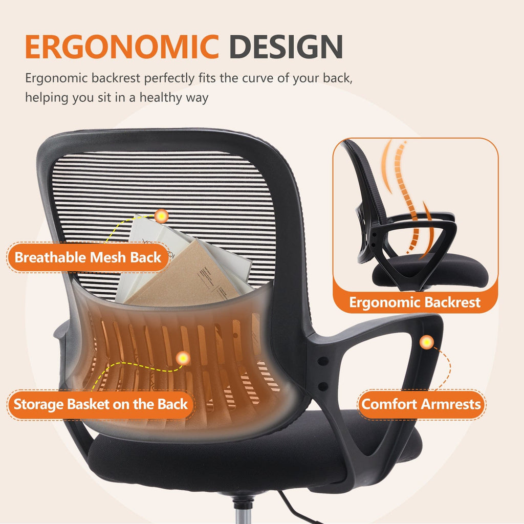 JONPONY Tall Drafting Office Chair,Desk Chair with Ergonomic Lumbar Support for Home, Office, Bedroom, for Adults,Gray