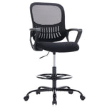 JONPONY Tall Drafting Office Chair,Desk Chair with Ergonomic Lumbar Support for Home, Office, Bedroom, for Adults,Gray