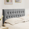JONPONY Tufted Upholstered Headboard Queen Size, Solid Wood Head Board with Adjustable Height Headboard from 37" to 51",Bed Frame Adapters,Beige,Headboard Only