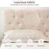 JONPONY Tufted Upholstered Headboard Queen Size, Solid Wood Head Board with Adjustable Height Headboard from 37" to 51",Bed Frame Adapters,Beige,Headboard Only