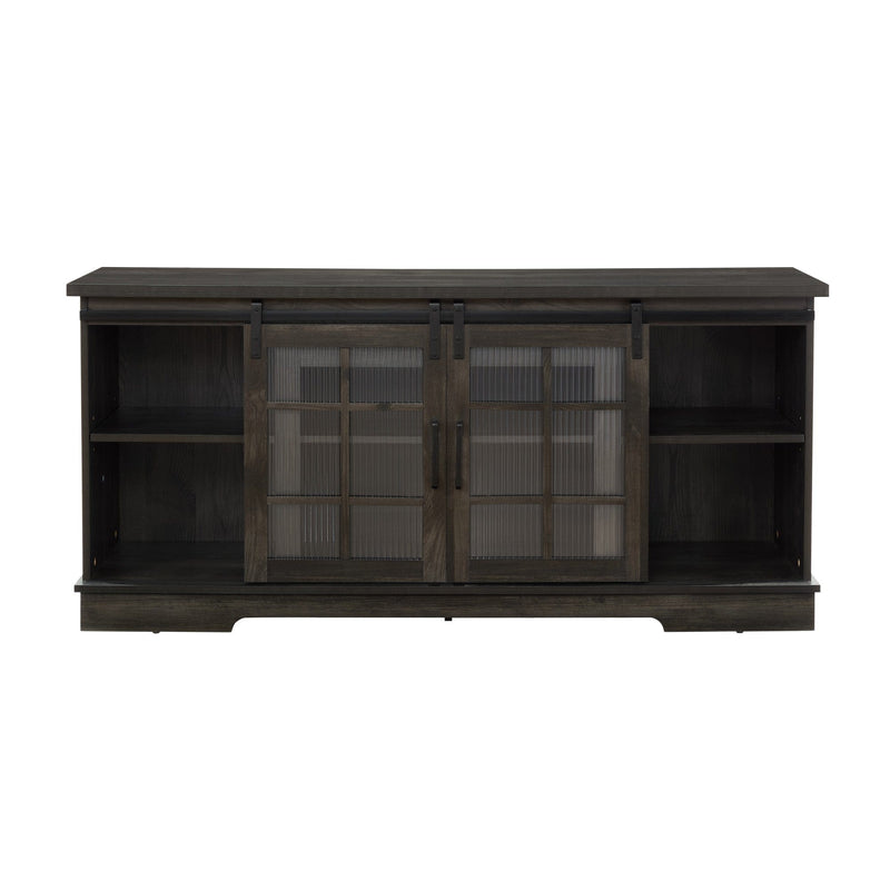 JONPONY TV Stand for TVs up to 65'' ,Media Entertainment Center Console Table with Doors Closed Storage, Distressed White