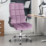 JONPONY Velvet Office Chairs with Flip up Armrests, Comfy Fabric Home Office Desk Chair with Wheels, Height Adjustable 360° Swivel Rocking Ergonomic Executive Chairs