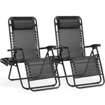 JONPONY Zero Gravity Chair Outdoor Lounge Chair，Suitable for Beach Terrace Pool Patio, Blue 2-Pack