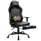 KBEST Gaming Chairs with Footrest,2022 Leather Game Chair for Adults,Big and Tall Gamer Chair with Headrest and Lumbar Support,Black
