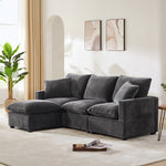 110*57 inch Modern U Shape Modular Sofa, 6 Seat Chenille Sectional Couch Set with 2 Pillows Included, Freely Combinable Indoor Funiture for Living Room, Apartment, Office, 2 Colors