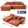 L-Shaped Sectional Couches for Living Room with Memory Foam & Steel Frame - No Assembly Convertible Sofa Bed, Corduroy Fabric Compression Sofa, Modular Couch for Bedrooms,Home Theater