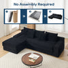 L-Shaped Sectional Couches for Living Room with Memory Foam & Steel Frame - No Assembly Convertible Sofa Bed, Corduroy Fabric Compression Sofa, Modular Couch for Bedrooms,Home Theater