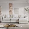 JONPONY 108.66"Modern Chenille L-shaped Sectional Sofa with Convertible Chaise, Comfy Cloud Couch Deep Sectional Sofa with Ottomans for Living Room,Beige