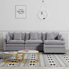 JONPONY 108.66"Modern Chenille L-shaped Sectional Sofa with Convertible Chaise, Comfy Cloud Couch Deep Sectional Sofa with Ottomans for Living Room,Beige
