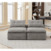 JONPONY Modular Sofa,No Armrests,At will DIY,Soft Corduroy Fabric,Neck Pillow-Back Lounge Sofa Chair,Reading Nook, or Apartment Living, Lumbar Pillow,2 Seats,Upholstered