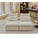 JONPONY Modular Sofa,No Armrests,At will DIY,Soft Corduroy Fabric,Neck Pillow-Back Lounge Sofa Chair,Reading Nook, or Apartment Living, Lumbar Pillow,2 Seats,Upholstered