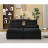JONPONY Modular Sofa,No Armrests,At will DIY,Soft Corduroy Fabric,Neck Pillow-Back Lounge Sofa Chair,Reading Nook, or Apartment Living, Lumbar Pillow,2 Seats,Upholstered