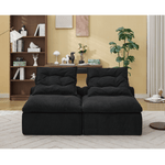 JONPONY Modular Sofa,No Armrests,At will DIY,Soft Corduroy Fabric,Neck Pillow-Back Lounge Sofa Chair,Reading Nook, or Apartment Living, Lumbar Pillow,2 Seats,Upholstered