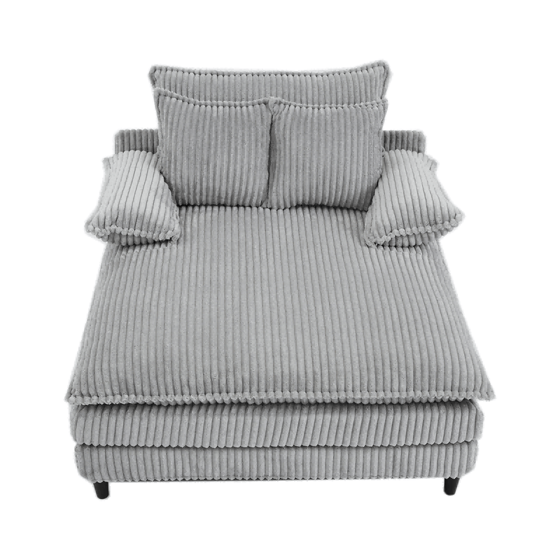JONPONY Oversized 64''x54'' Chaise Lounge Chair Indoor, Upholstered Sofa Bed, Sleeper Couch Reading Chairs Fluffy Plush Faux Fur Cloud Sofas Couches with Adjustable Back for Living Room