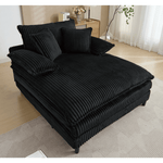 JONPONY Oversized 64''x54'' Chaise Lounge Chair Indoor, Upholstered Sofa Bed, Sleeper Couch Reading Chairs Fluffy Plush Faux Fur Cloud Sofas Couches with Adjustable Back for Living Room
