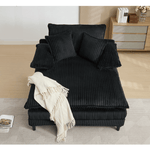 JONPONY Oversized 64''x54'' Chaise Lounge Chair Indoor, Upholstered Sofa Bed, Sleeper Couch Reading Chairs Fluffy Plush Faux Fur Cloud Sofas Couches with Adjustable Back for Living Room
