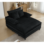 JONPONY Oversized 64''x54'' Chaise Lounge Chair Indoor, Upholstered Sofa Bed, Sleeper Couch Reading Chairs Fluffy Plush Faux Fur Cloud Sofas Couches with Adjustable Back for Living Room