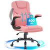 JONPONY Big and Tall Office Chair 400LBS Wide Seat Ergonomic Computer Desk Chair High Back Executive Leather Chair Adjustable Task Chair Lumbar Back Support 8 Hours Heavy Duty Design,Black