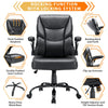 JONPONY Big and Tall Office Chair 400LBS Wide Seat Ergonomic Computer Desk Chair High Back Executive Leather Chair Adjustable Task Chair Lumbar Back Support 8 Hours Heavy Duty Design,Black