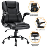 JONPONY Big and Tall Office Chair 400LBS Wide Seat Ergonomic Computer Desk Chair High Back Executive Leather Chair Adjustable Task Chair Lumbar Back Support 8 Hours Heavy Duty Design,Black