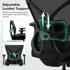 JONPONY Big and Tall Office Chair, 500lbs Desk Chair, Ergonomic Office Chair, Adjustable Lumbar Support, Headrest & 3D Armrest, Thickened Cushion has a Spring Pack in The Middle,Black