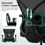 JONPONY Big and Tall Office Chair, 500lbs Desk Chair, Ergonomic Office Chair, Adjustable Lumbar Support, Headrest & 3D Armrest, Thickened Cushion has a Spring Pack in The Middle,Black
