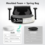 JONPONY Big and Tall Office Chair, 500lbs Desk Chair, Ergonomic Office Chair, Adjustable Lumbar Support, Headrest & 3D Armrest, Thickened Cushion has a Spring Pack in The Middle,Black