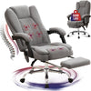 JONPONY Big and Tall Office Chair 500LBS Executive Office Chair Massage and Footrest Ergonomic Computer Desk Chair Reclining High Back Leather Office Chair Lumbar Back Support Swivel Rolling,Black