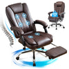 JONPONY Big and Tall Office Chair 500LBS Executive Office Chair Massage and Footrest Ergonomic Computer Desk Chair Reclining High Back Leather Office Chair Lumbar Back Support Swivel Rolling,Black