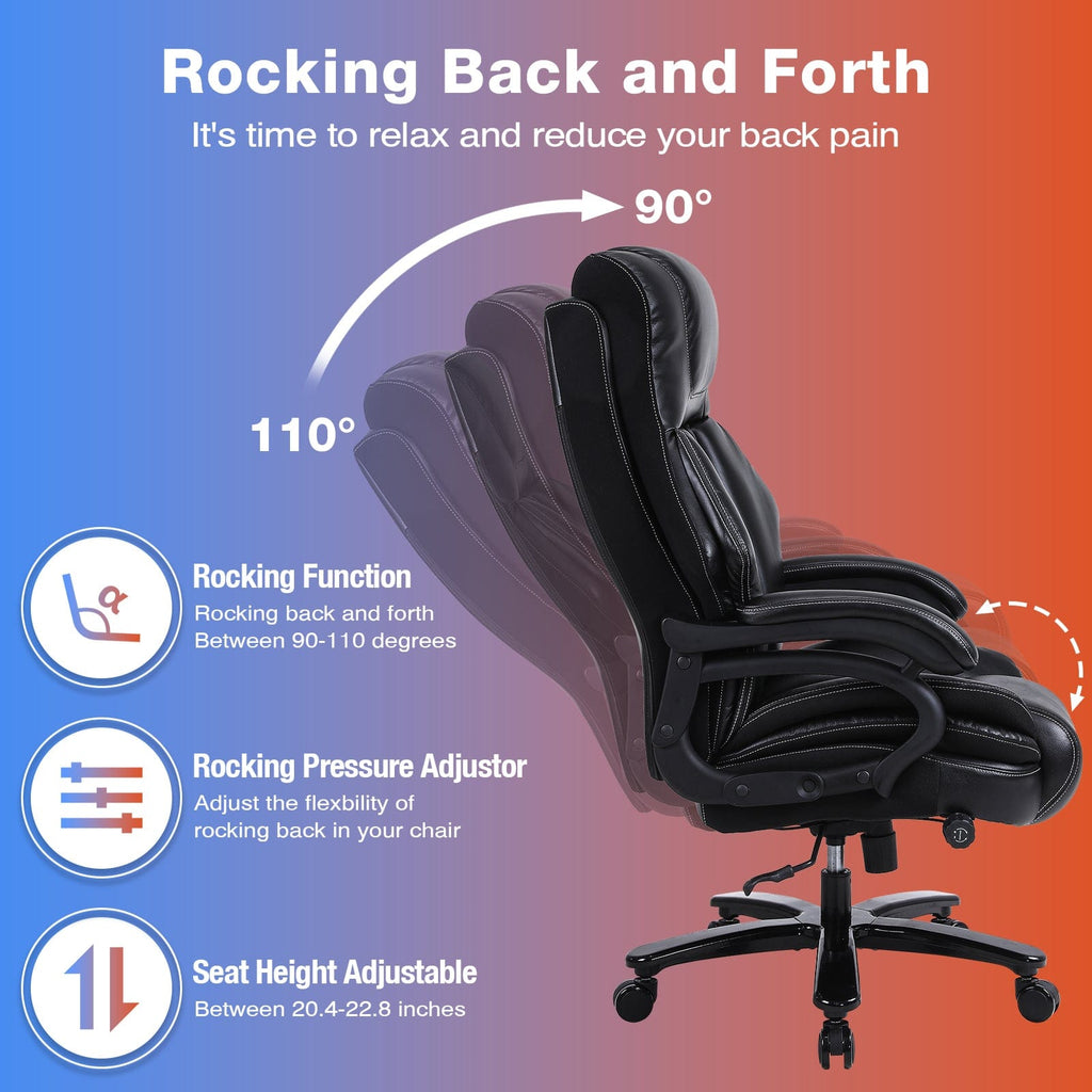 JONPONY Big and Tall Office Chair 500Lbs for Heavy People Executive Chair