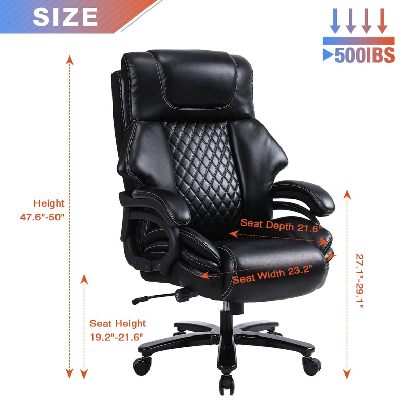 JONPONY Big and Tall Office Chair 500Lbs for Heavy People Executive Chair