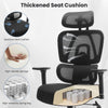 JONPONY Ergonomic Office Chair with Adjustable Backrest and Armrest Breathable Mesh Desk with Adaptive Headrest and Lumbar Support X Chair Office Chair with Wheel, Black