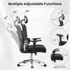 JONPONY Ergonomic Office Chair with Adjustable Backrest and Armrest Breathable Mesh Desk with Adaptive Headrest and Lumbar Support X Chair Office Chair with Wheel, Black