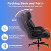 JONPONY Big and Tall Office Chair 550lbs for Heavy People with Quiet Rubber Wheels High Back Leather Executive Office Chair with Double Adjustment Lumbar Support,Black