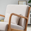 JONPONY Mid Century Modern Accent Chair, Single Fabric Lounge Reading Armchair with Solid Wood Frame, Easy Assembly Arm Chairs for Living Room, Beige