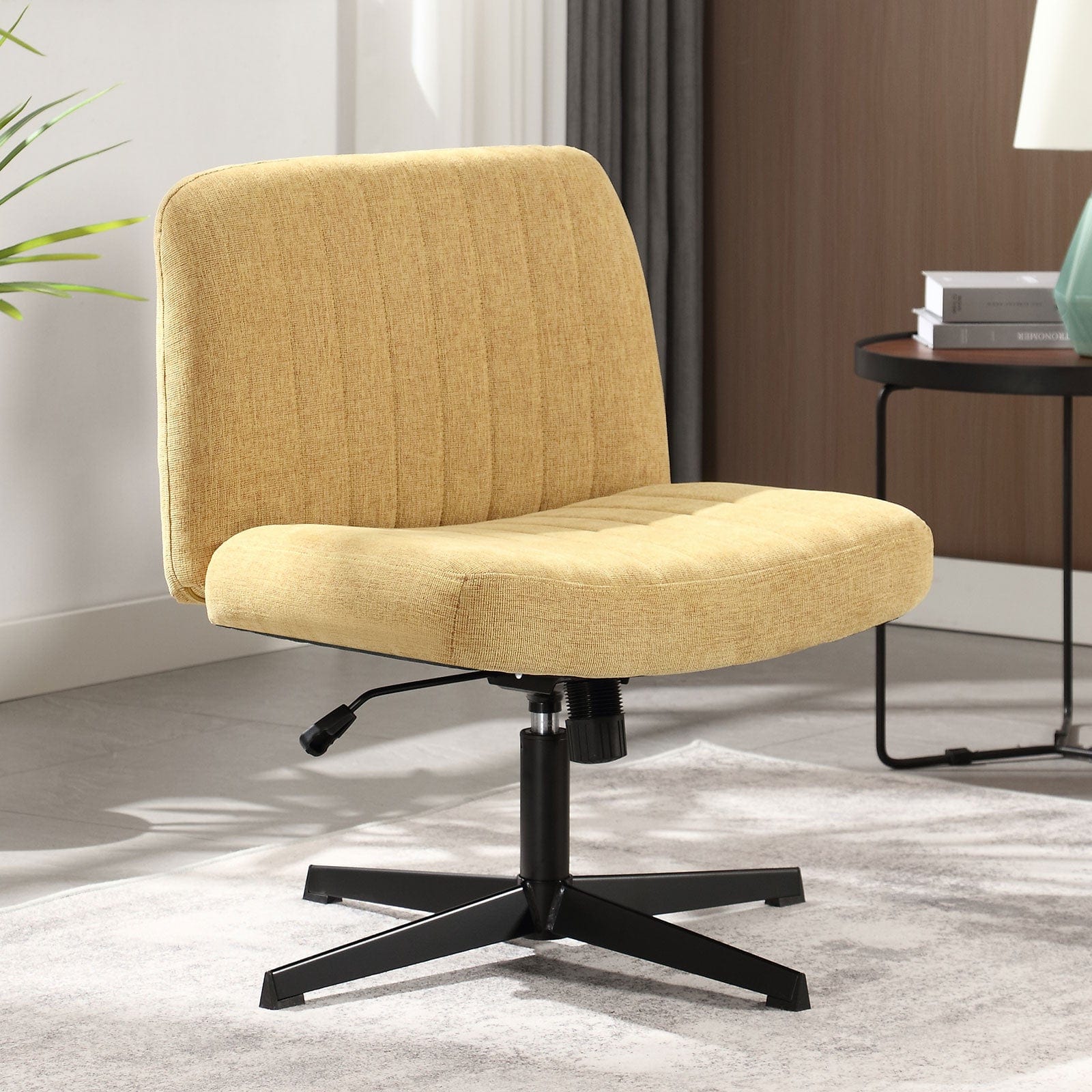 Furniture Beige Desk Chair No Wheels Vanity Chairs Armless Desk