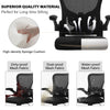 JONPONY Big and Tall Office Chair 400LBS，Ergonomic Office Chair, Task Chair, Comfort Desk Chair with Adjustable Lumbar Support and Flip up Arms, 400lb, Black