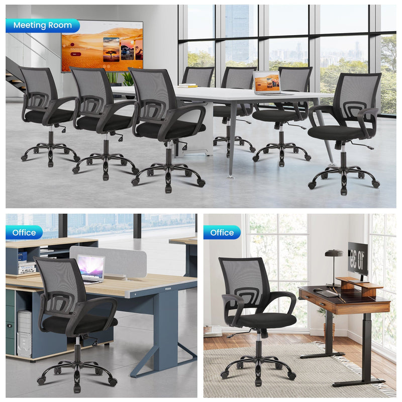 JONPONY Big and Tall Office Chair Ergonomic Office Chair with Lumbar Support, Adjustable height ,8 Hours Heavy Duty Design,Black