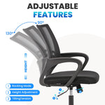 JONPONY Big and Tall Office Chair Ergonomic Office Chair with Lumbar Support, Adjustable height ,8 Hours Heavy Duty Design,Black