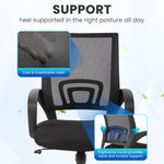 JONPONY Big and Tall Office Chair Ergonomic Office Chair with Lumbar Support, Adjustable height ,8 Hours Heavy Duty Design,Black