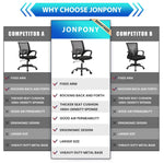 JONPONY Big and Tall Office Chair Ergonomic Office Chair with Lumbar Support, Adjustable height ,8 Hours Heavy Duty Design,Black
