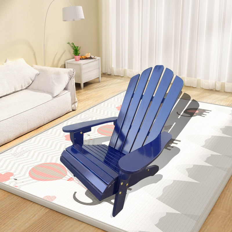 JONPONY Children Outsunny Wooden Adirondack Chair, Ergonomic Design Patio Lawn Chair for Outside Deck Garden Backyard Balcony